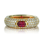 18KT Yellow Gold 2.40 Carat Total Weight Ruby And Diamond Ring