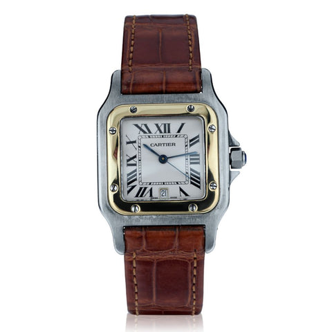 Cartier Galbee Santos in Steel and 18kt Yellow Gold.Ref 187901