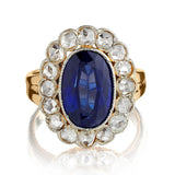 VINTAGE DIAMOND AND SAPPHIRE RING