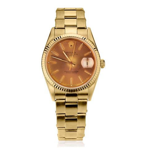 Rolex Oyster Perpetual Unisex Yellow Gold Date 34MM Watch