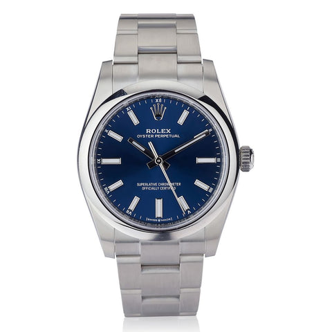 Rolex Oyster Perpetual Blue Dial 34MM Automatic Watch Van Rijk