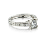 1.00 Carat Princess Cut Diamond White Gold Engagement Ring