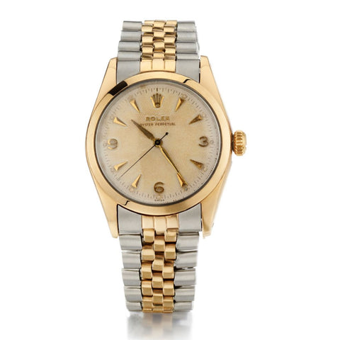 Rolex Oyster Perpetual Two-Tone HoneyComb Dial No-Date Vintage Watch