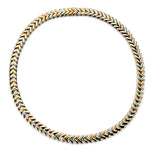 18KT Pink, Yellow And White Gold Fish-Bone Necklace