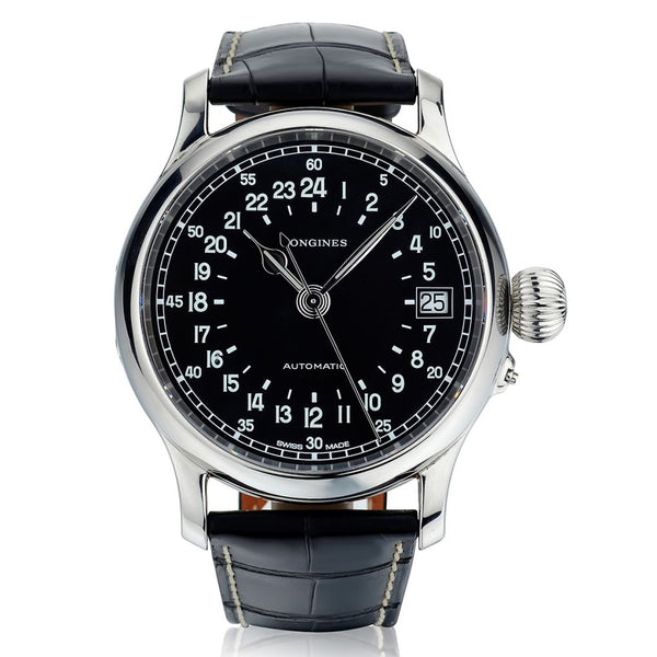 Longines Twenty Four Hours Heritage Black Dial Stainless Steel