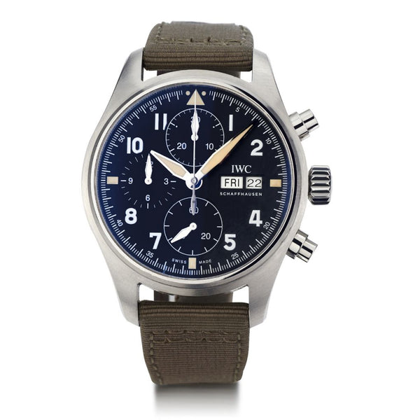 IWC Pilot Spitfire Chronograph Automatic Black Dial 41MM Watch Van Rijk