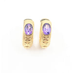 18kt Birks Amethyst Hoop Earrings