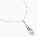 6.75 Carat Aquamarine and Diamond Platinum Pendant