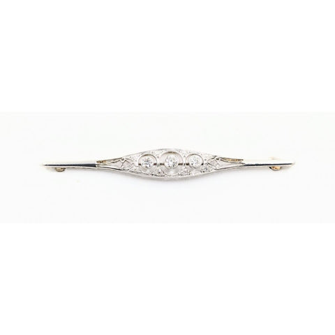 Platinum Vintage Diamond Linear Brooch