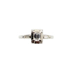 Ladies 18kt White Gold Diamond Emerald Cut Ring. 0.31ct Tw