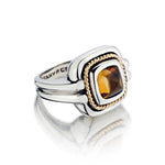 Tiffany & Co Silver and 18kt Y/G Citrine Cocktail Ring.