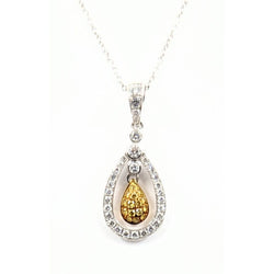 14kt White Gold Diamond Pave'  Teardrop Pendant