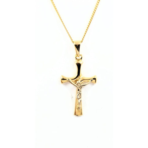 !8kt Yellow Gold Crucifix on an 18kt Y/G Chain