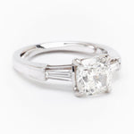 1.60 Carat Cushion Cut Diamond and White Gold Ring