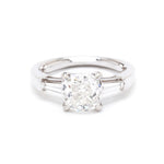 1.60 Carat Cushion Cut Diamond and White Gold Ring