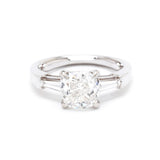 1.60 Carat Cushion Cut Diamond and White Gold Ring