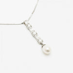 7.5mm Freshwater Cultured Pearl & Diamond Drop Pendant