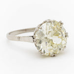 4.80 Carat Edwardian Old Mine Cut Diamond Platinum Ring