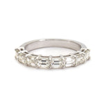 Emerald-Cut Horizontally-Set Diamond White Gold Band