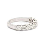 Emerald-Cut Horizontally-Set Diamond White Gold Band