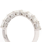 Emerald-Cut Horizontally-Set Diamond White Gold Band