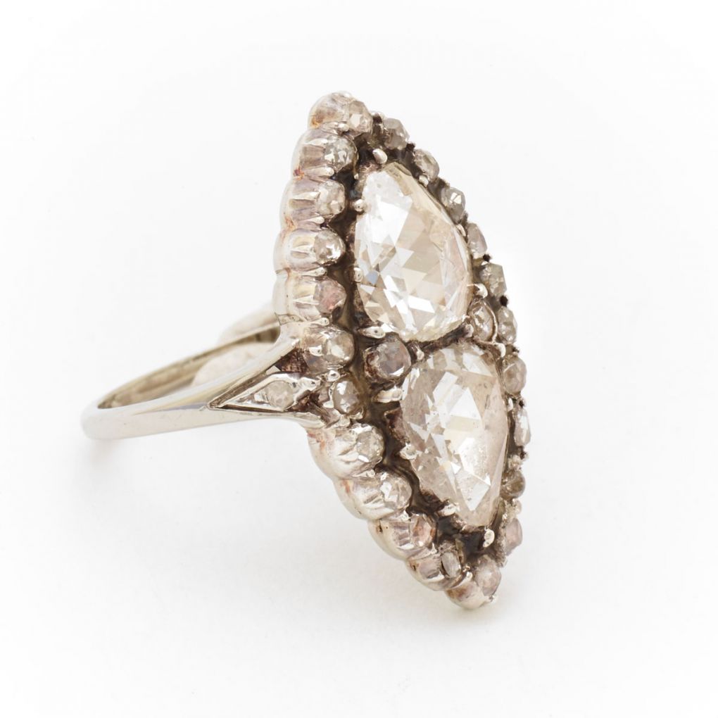 Georgian Elongated Pear-Shaped Rose Cut Diamond Ring – Van Rijk