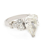 4.50 Carat Pear-Shaped Diamond Ring With Sidestones