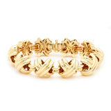 Tiffany And Co. 18 Karat Yellow Gold X Motif Bracelet.