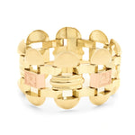 Retro Yellow Gold And Pink Gold Substantial Bracelet