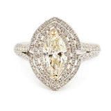 1.15 Carat Marquise-Cut Halo Diamond Split-Shank Ring