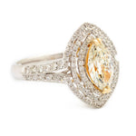 1.15 Carat Marquise-Cut Halo Diamond Split-Shank Ring