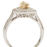 1.15 Carat Marquise-Cut Halo Diamond Split-Shank Ring