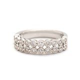 Milgrain Bezel-Set 2 Row Diamond Wedding Band