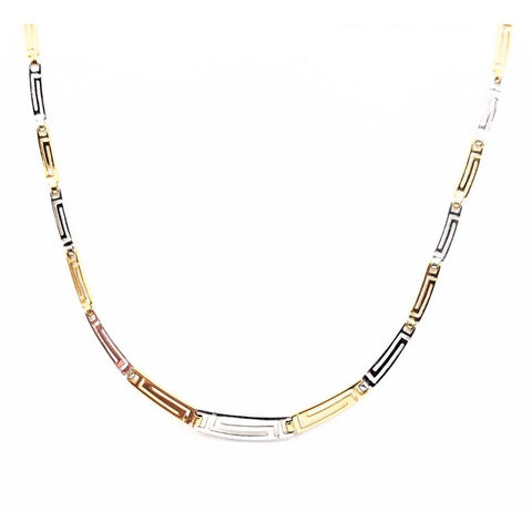 14kt Yellow and White Gold Versace Style Necklace