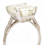 Ladies 8.40 Carat Emerald Cut Diamond Platinum Ring