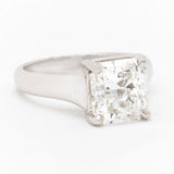 3.07 Carat Radiant Cut Diamond Platinum Solitaire Ring