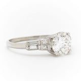 1.25 Carat Round Brilliant Cut Diamond Platinum Ring