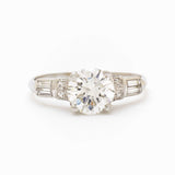 1.25 Carat Round Brilliant Cut Diamond Platinum Ring