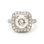 2.15 Carat Round Brilliant Cut Diamond Halo Set Ring