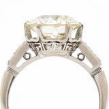 Vintage 3.65 Carat European Cut Diamond Platinum Ring