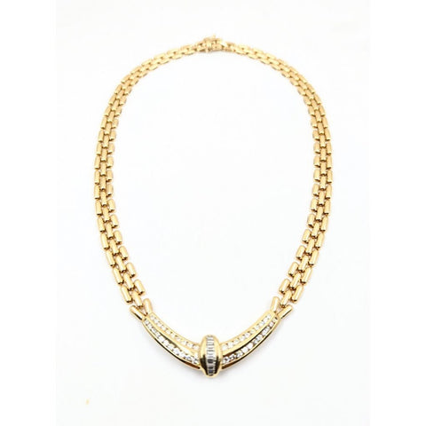 Diamond and Yellow Gold Necklace