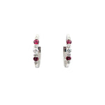 18kt White Gold Diamond and Ruby Earings