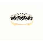 14kt Two Tone Vintage Half Eternity Ring