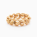 Retro Machine Age 18 Karat Pink Gold Vintage Bracelet