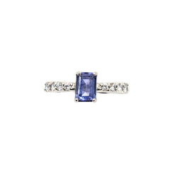 Platinum Tanzanite  and Diamond Ring