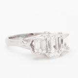 2.06 Carat Emerald Cut Diamond Ring with Sidestones