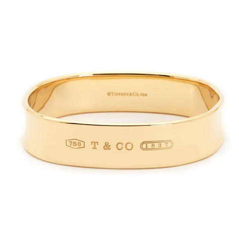 Tiffany & Co. "1837" Collection Wide Gold Bangle.82.6 grams