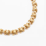 Tiffany And Co. 18 Karat Yellow Gold "X "Motif Necklace