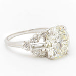 Transitional 3.25 Carat Round Cut Diamond Platinum Ring