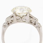 Transitional 3.25 Carat Round Cut Diamond Platinum Ring